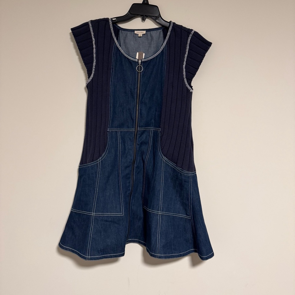 Pilcro For Anthropologie Mixed Media Swing Mini Dress